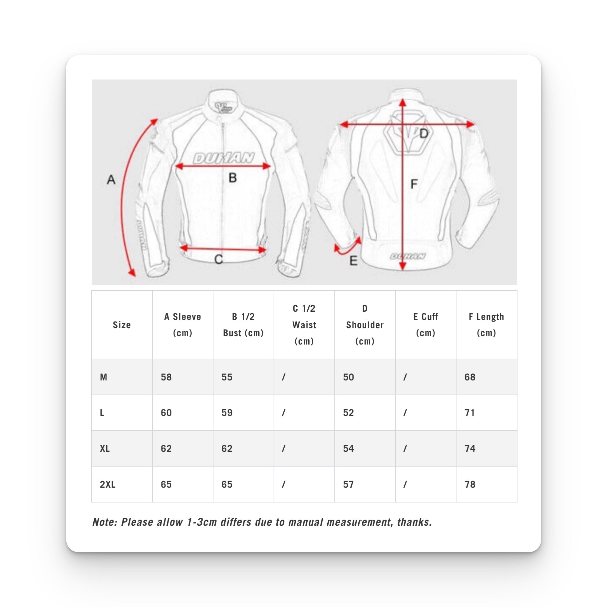 DUHAN Men Motorcycle Riding Jacket CE Armour Body Safe Protection