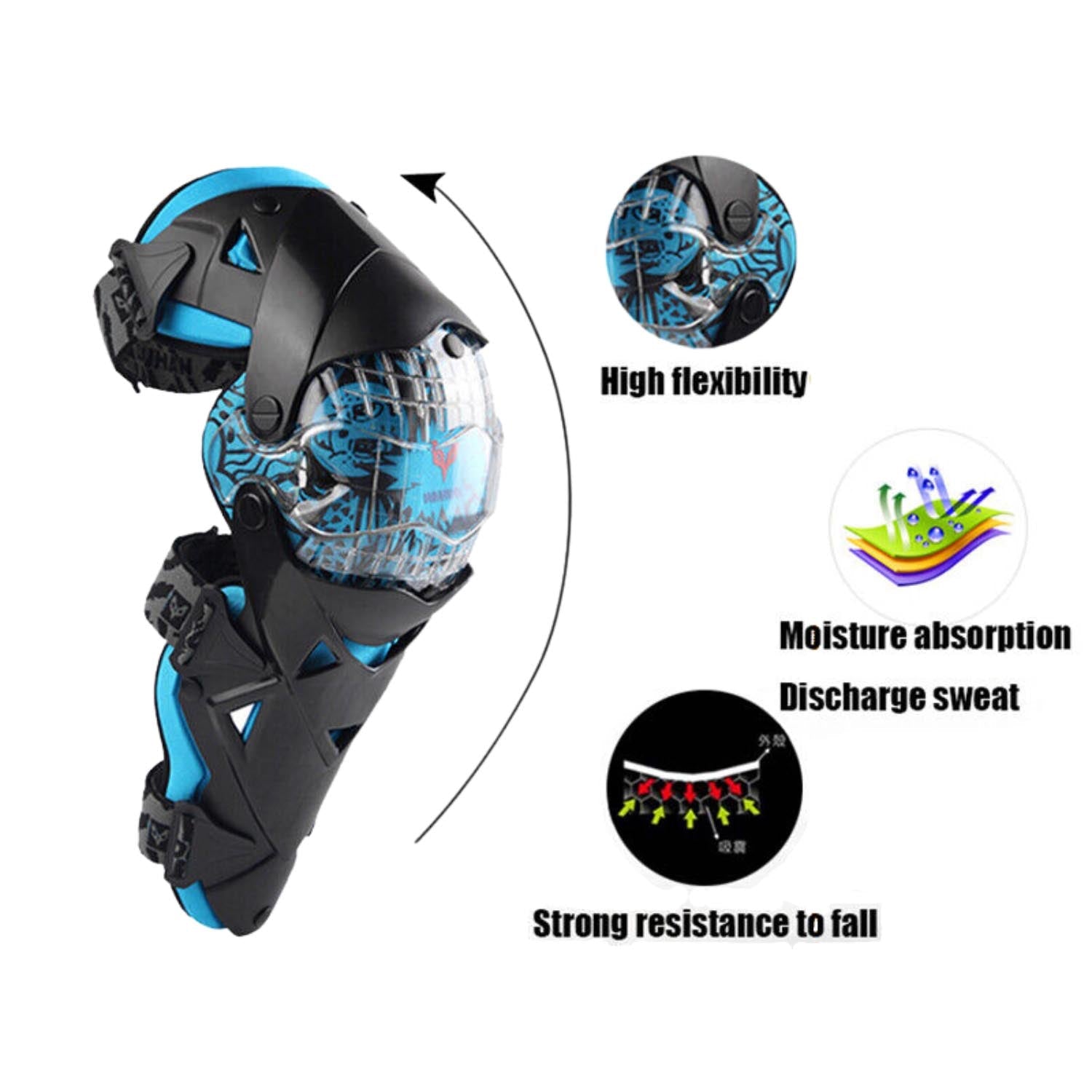 Adult Motorcycle Elbow Knee Pads Motorbike Armour Knee Protector Shin Guards - KIYOKI