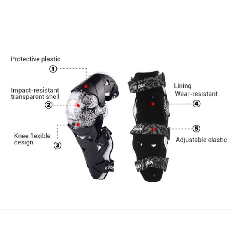 Adult Motorcycle Elbow Knee Pads Motorbike Armour Knee Protector Shin Guards - KIYOKI