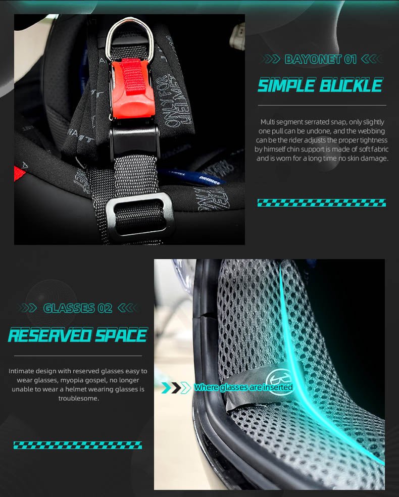 Full-Face Smart Motorcycle Helmet with Carbon Fiber Shell, 3D Curve Fit & Safety Certified - KIYOKI