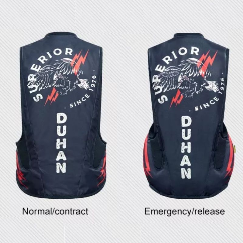 Motorcycle CO2 Air Bag Jacket Motorbike Riding Motocross Protector Black Slow Rebound Back Protector - KIYOKI