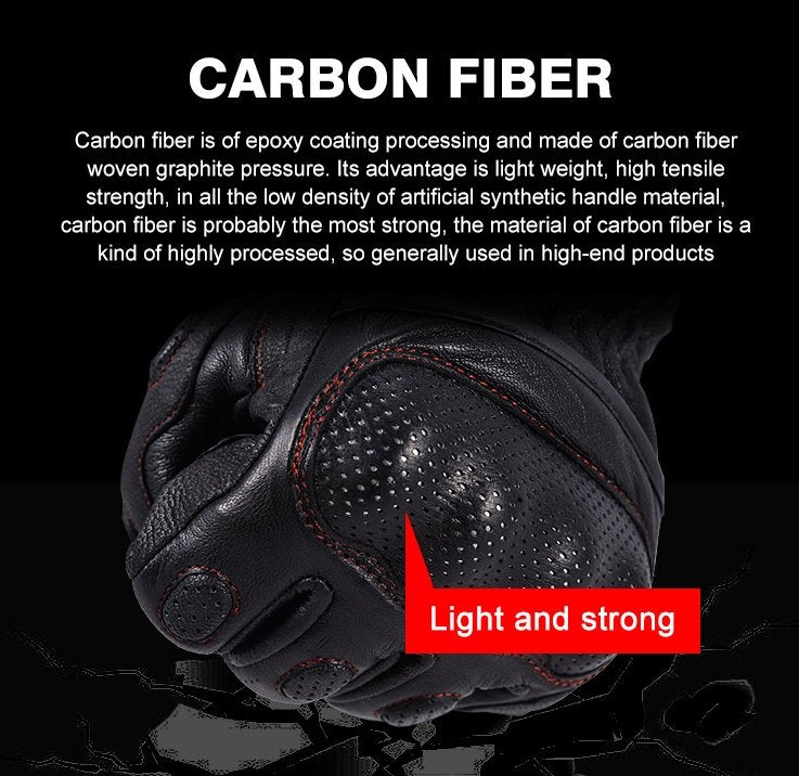 Motorcycle Gloves Cowhide Leather Motorbike Waterproof Gloves Protective Riding - KIYOKI
