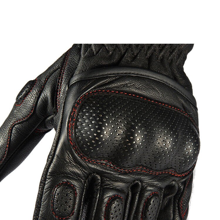 Motorcycle Gloves Cowhide Leather Motorbike Waterproof Gloves Protective Riding - KIYOKI