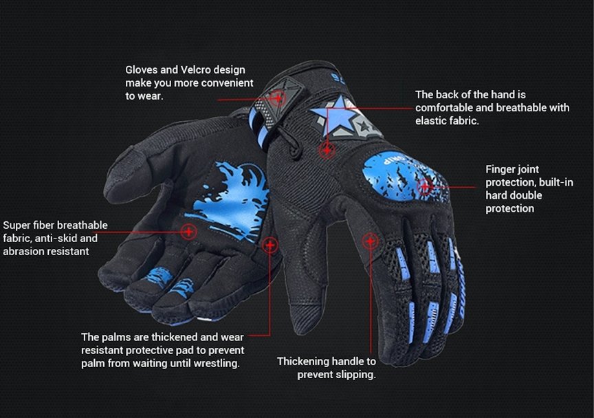 Motorcycle Gloves Touch Screen Motorbike Gloves Microfiber Riding Protection AU - KIYOKI