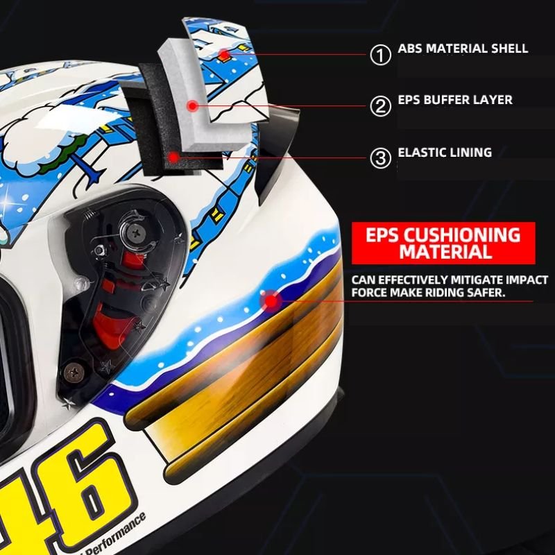 Smart Motorcycle Helmet Shell Packing Face PCS Plastic Color Double Support Safety ABS - KIYOKI