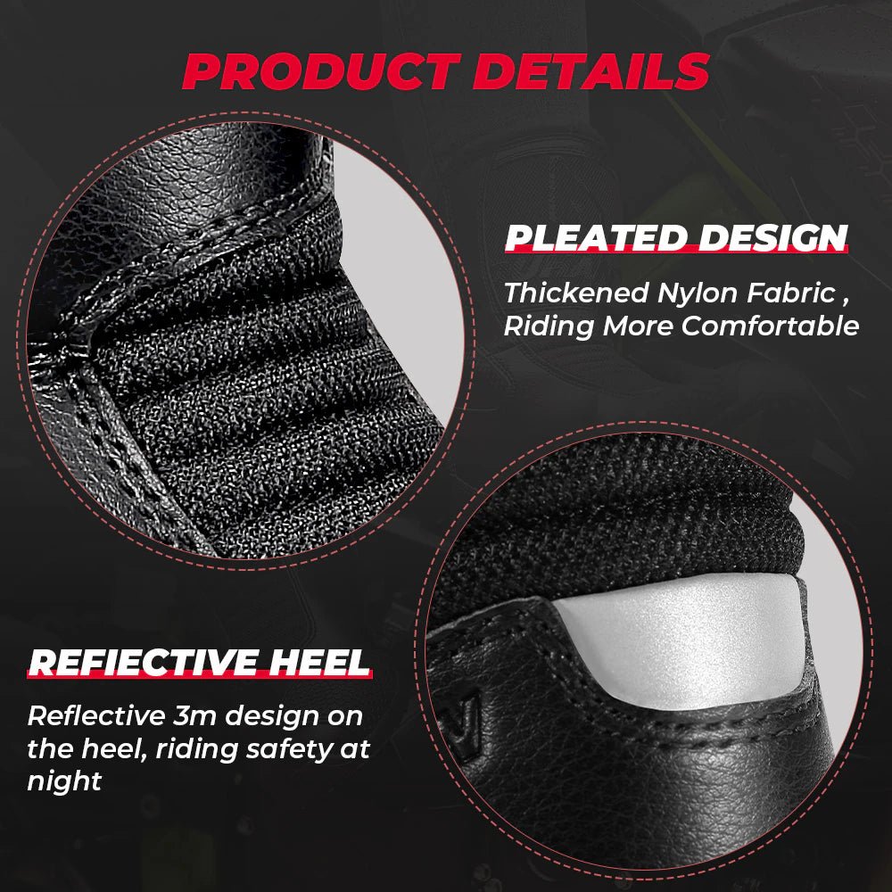 Unisex Breathable Sports Style Leather Motorcycle Boots Racing Motorbike Shoes For Motorcyclist - KIYOKI