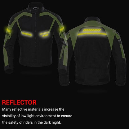 Motorcycle Summer Racing Jacket Motorbike Jacket Mesh Vented Armour Reflective Jacket - KIYOKI