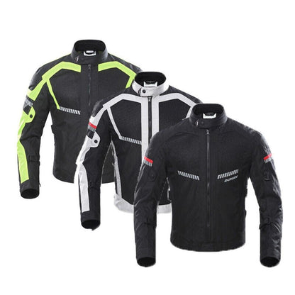 Motorcycle Summer Racing Jacket Motorbike Jacket Mesh Vented Armour Reflective Jacket - KIYOKI