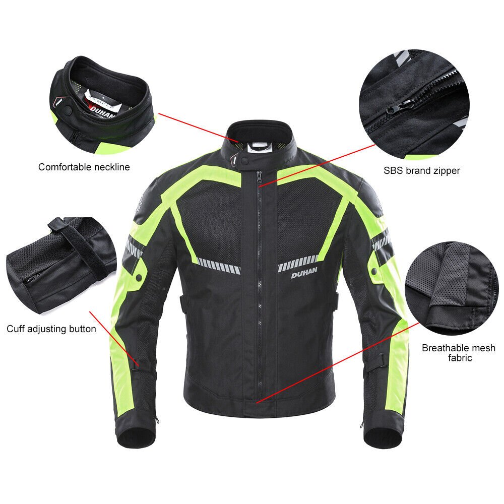 Motorcycle Summer Racing Jacket Motorbike Jacket Mesh Vented Armour Reflective Jacket - KIYOKI