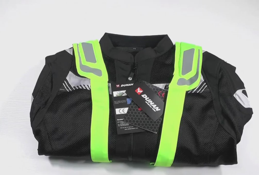 DUHAN Motorcycle Riding Jacket Vented Jacket CE Armour Reflective High Vis Body Protection