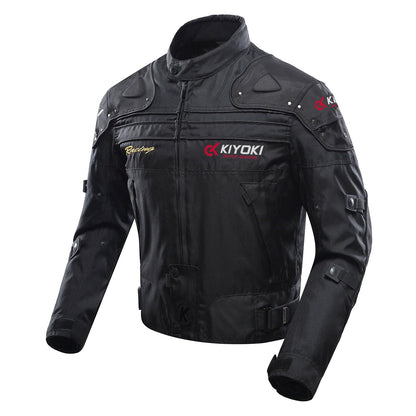 KIYOKI Men Motorcycle CE Armored Riding Jacket Removable Thermal Liner Body Protection All Seasons - KIYOKI