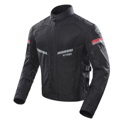 KIYOKI Summer Breathable Mesh Motorcycle Riding Jacket CE Armored Body Protection - KIYOKI