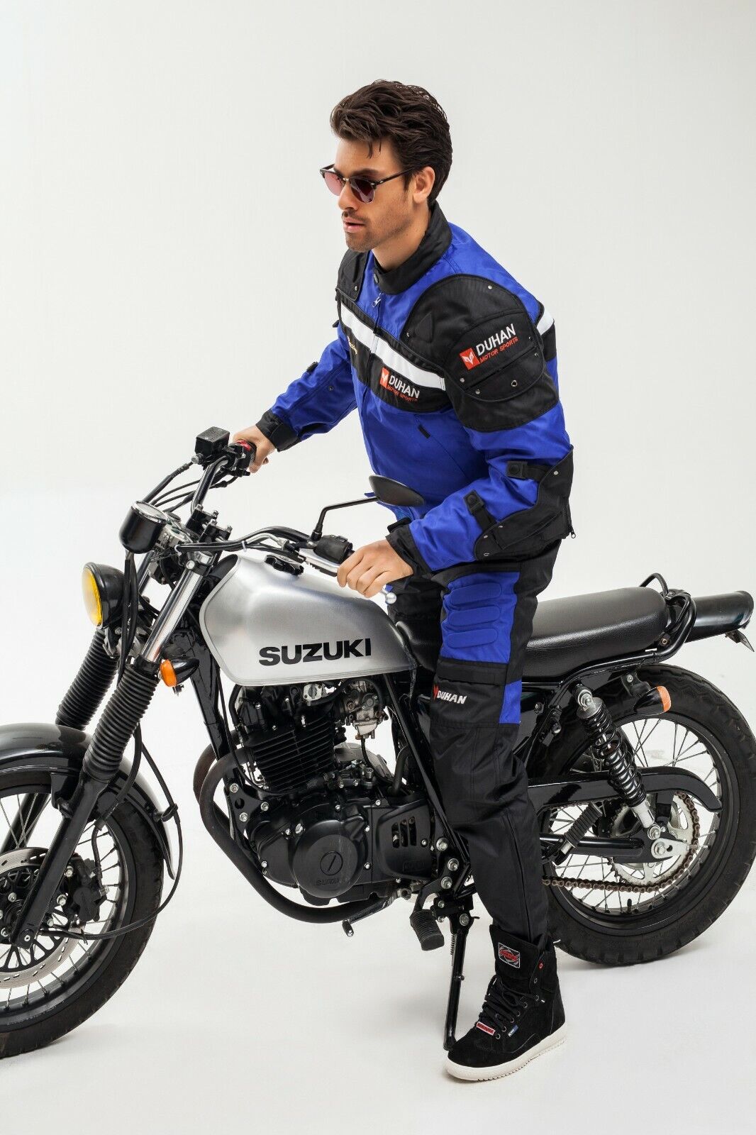 DUHAN Men Motorcycle Jacket CE Armored Riding Jacket Removable Thermal Liner Boby Protector All Seasons Red Blue Black