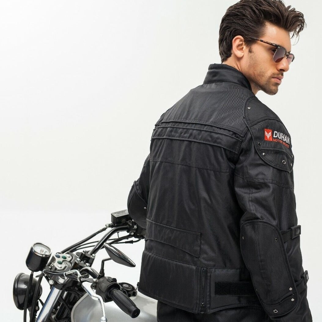 Men Motorcycle Jacket CE Armored Riding Jacket Removable Thermal Liner Boby Protector All Seasons Red Blue Black - KIYOKI