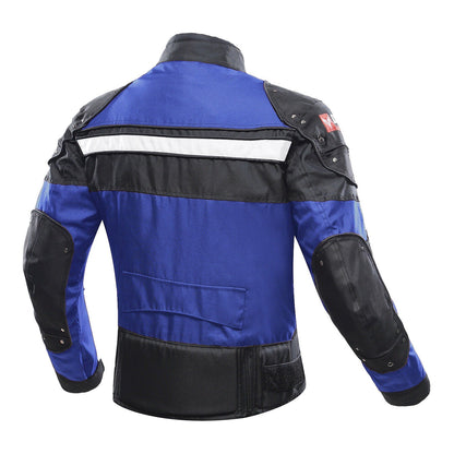 Men Motorcycle Jacket CE Armored Riding Jacket Removable Thermal Liner Boby Protector All Seasons Red Blue Black - KIYOKI