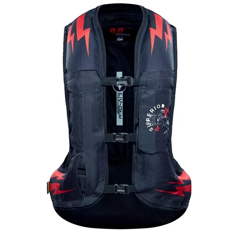 Motorcycle CO2 Air Bag Jacket Motorbike Riding Motocross Protector Black Slow Rebound Back Protector - KIYOKI