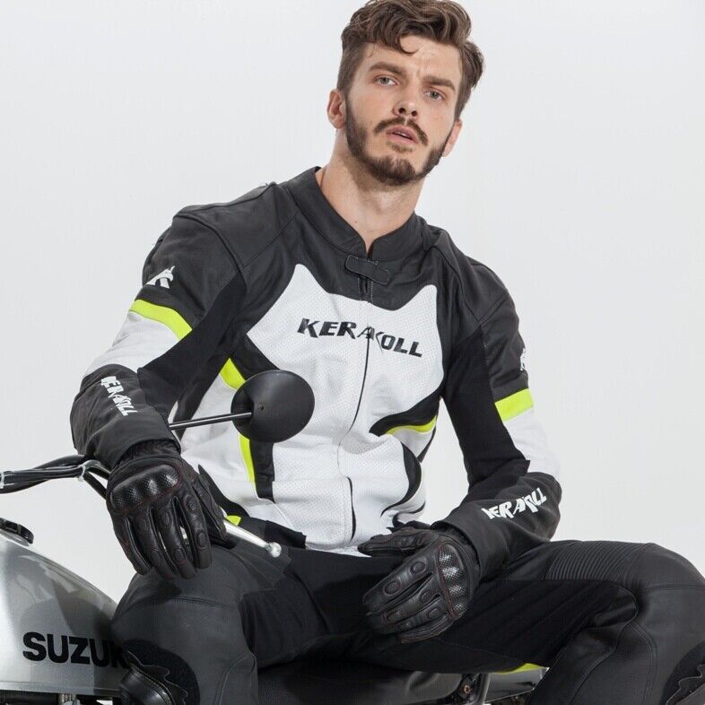 Motorcycle Gloves Cowhide Leather Motorbike Waterproof Gloves Protective Riding - KIYOKI