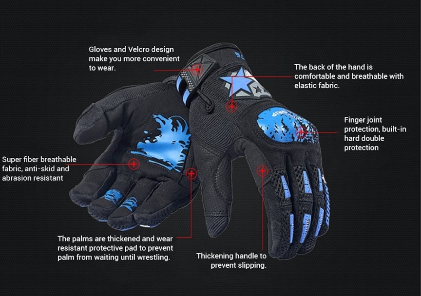 Motorcycle Gloves Touch Screen Motorbike Gloves Microfiber Riding Protection AU - KIYOKI