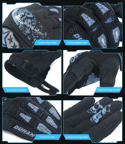 Motorcycle Gloves Touch Screen Motorbike Gloves Microfiber Riding Protection AU - KIYOKI