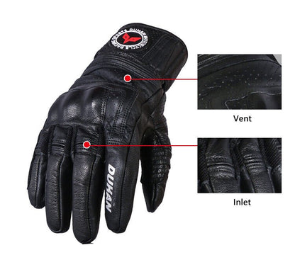 Motorcycle Leather Gloves Motorbike Riding Hand Gloves Protective Riding Gear - KIYOKI