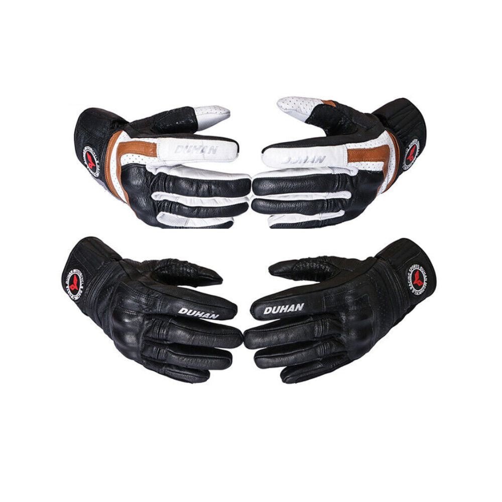 Motorcycle Leather Gloves Motorbike Riding Hand Gloves Protective Riding Gear - KIYOKI