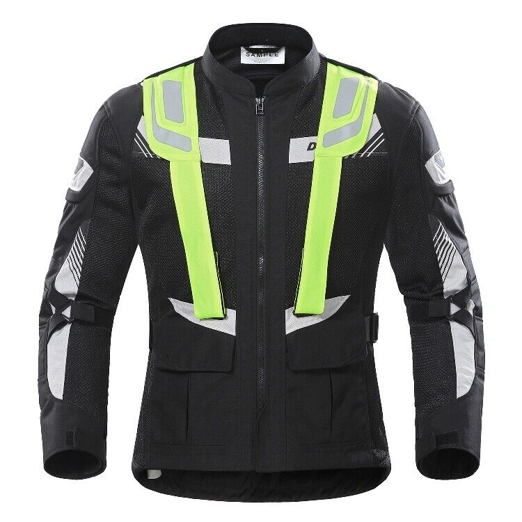 Motorcycle Riding Jacket Vented Jacket CE Armour Reflective High Vis Body Protection - KIYOKI