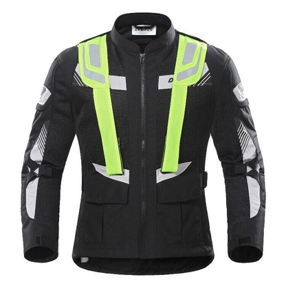 Motorcycle Riding Jacket Vented Jacket CE Armour Reflective High Vis Body Protection - KIYOKI