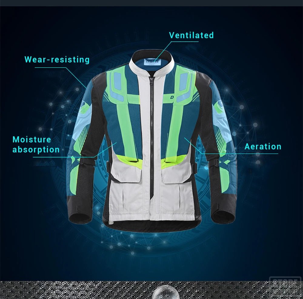 Motorcycle Riding Jacket Vented Jacket CE Armour Reflective High Vis ...