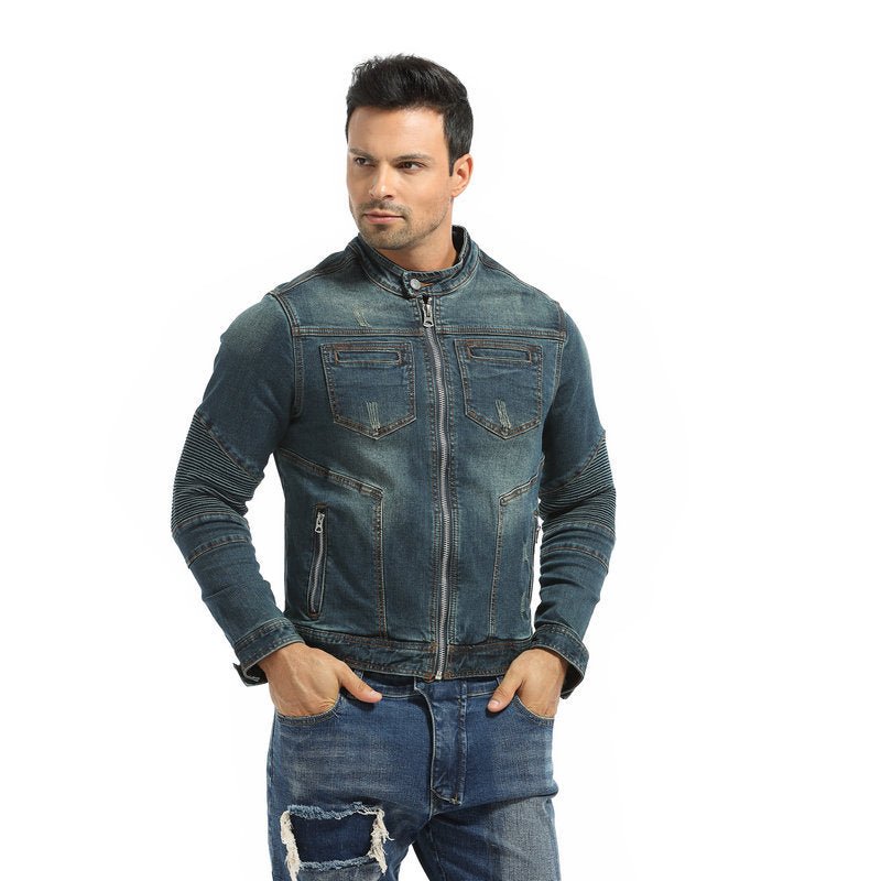 Denim riding outlet jacket