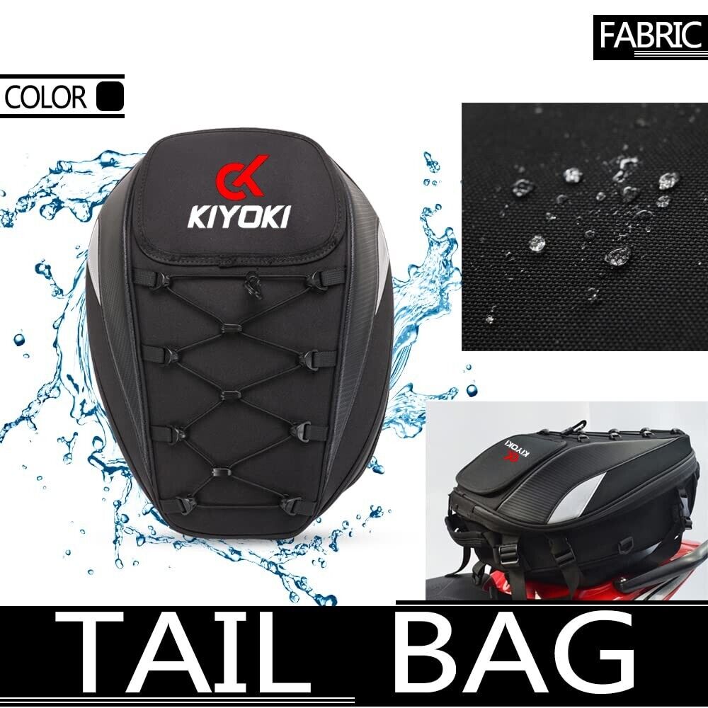 Motorcycle Waterproof Tail Bag Backpack Rear Mounted Storage Pouch Outdoor - KIYOKI