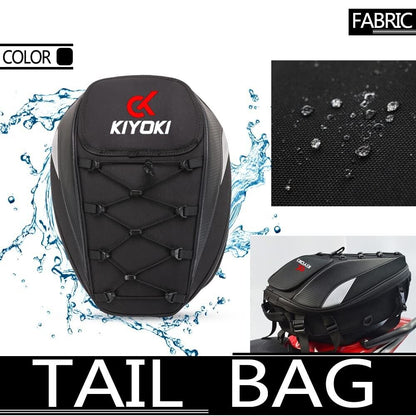 Motorcycle Waterproof Tail Bag Backpack Rear Mounted Storage Pouch Outdoor - KIYOKI