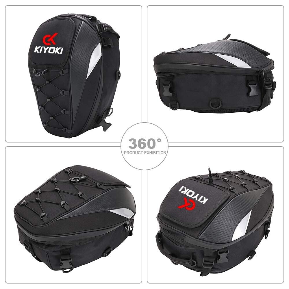 Motorcycle Waterproof Tail Bag Backpack Rear Mounted Storage Pouch Outdoor - KIYOKI