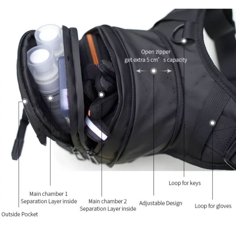 Multi-Use Leg Thigh Outdoor Cycling Pouch Travel Motorcycle Leg Bag Fanny Pack - KIYOKI