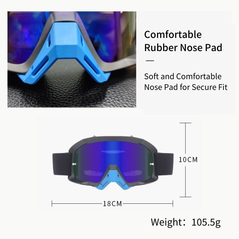 Vintage Motorcycle Off-Road Protective Goggles for Outdoor Riding with Peel-off Film - KIYOKI