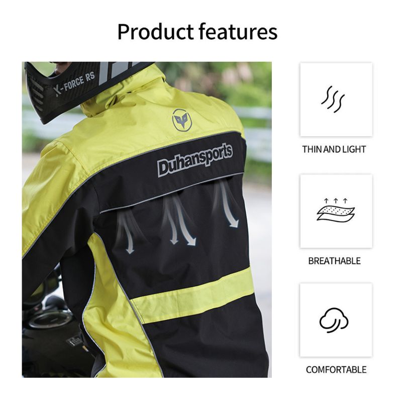 Waterproof Classic Universal Adults Polyester Motorcycle Riding Raincoat - KIYOKI